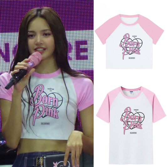 CAMISETA E CROPPED BLACKPINK BORN PINK 100% ALGODÃO