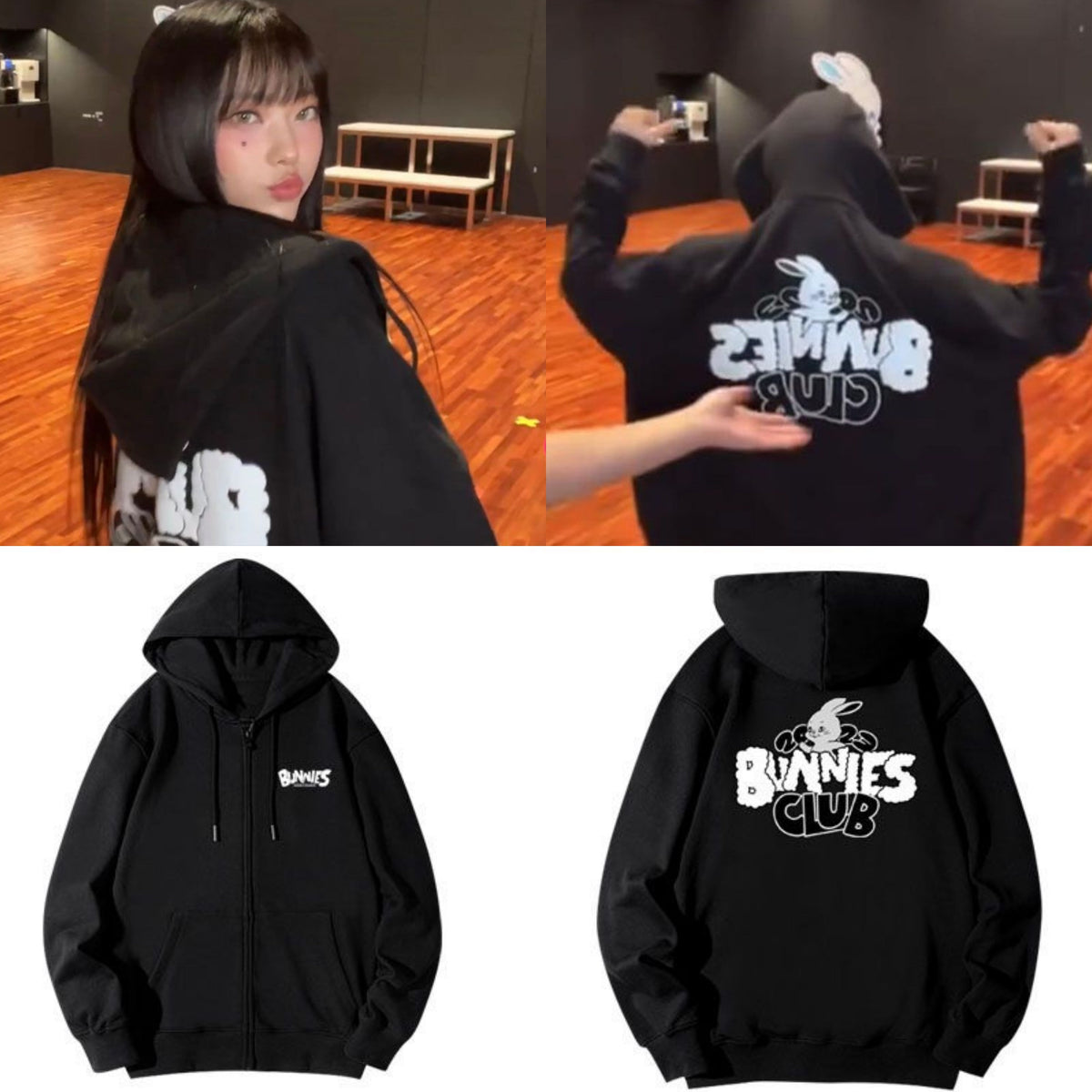 NewJeans bunnies club パーカー フーディー　ニュージーンズ NewJeans bunnies club パーカー フーディーニュージーンズ