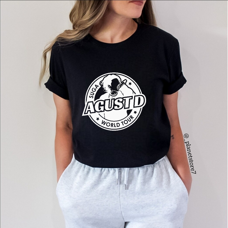 SUGA D'DAY AGUST D T-SHIRT 100% COTTON (black and white) 