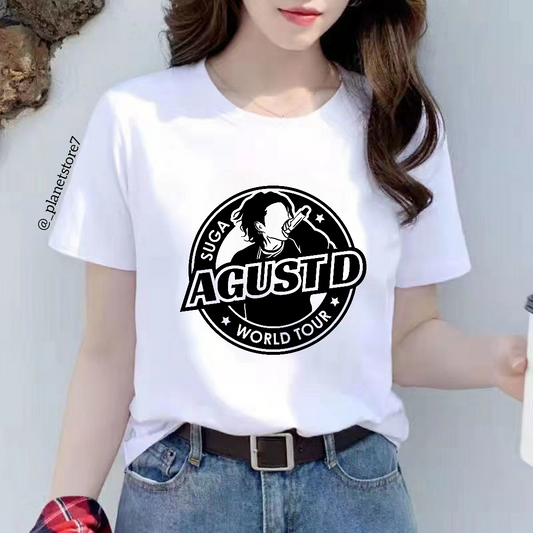 SUGA D'DAY AGUST D T-SHIRT 100% COTTON (black and white) 