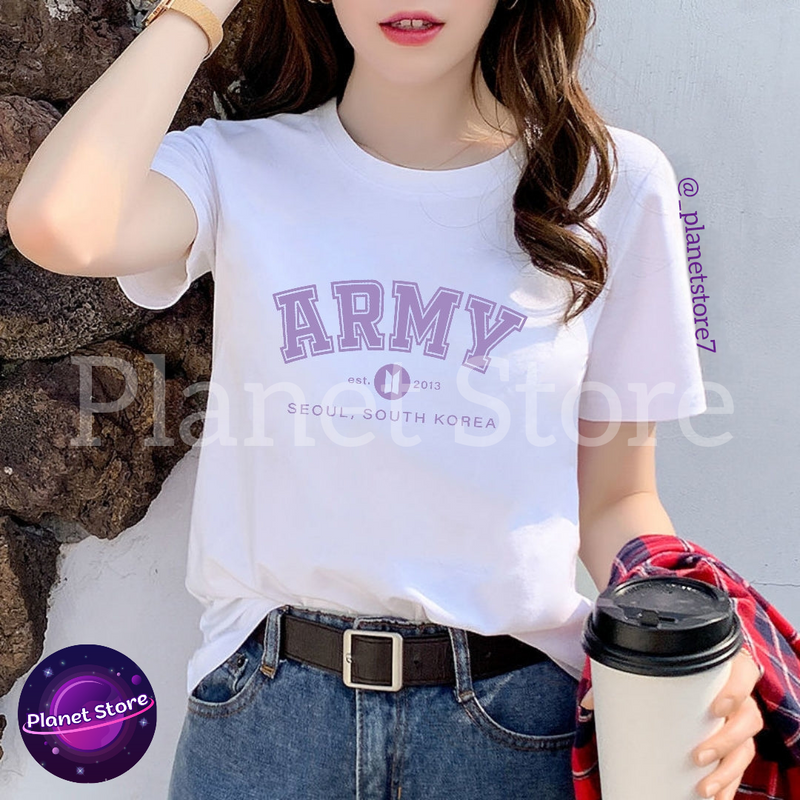 CAMISETA ARMY 100% ALGODÃO (preta/branca)