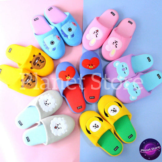 PANTUFAS BT21 BORDADAS E PELUCIADAS