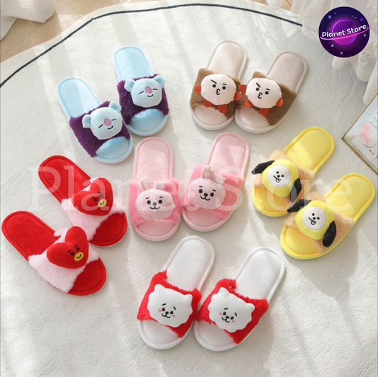 PANTUFAS BT21 BORDADAS E PELUCIADAS