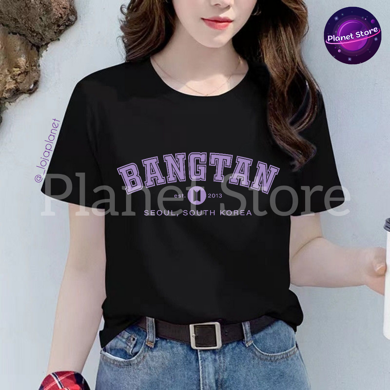 CAMISETA BANGTAN 100% ALGODÓN (negro/blanco) 