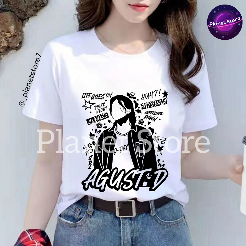 SUGA D'DAY AGUST D T-SHIRT 100% COTTON (black and white) 