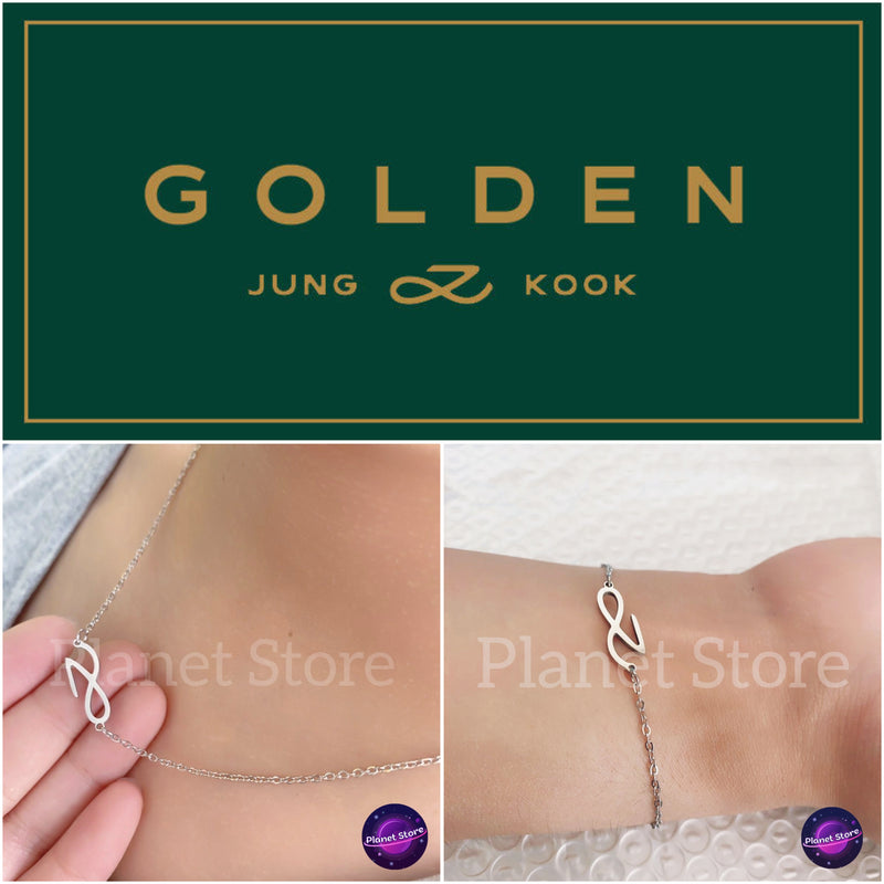 COLAR / PULSEIRA JUNGKOOK GOLDEN EM AÇO INOXIDÁVEL