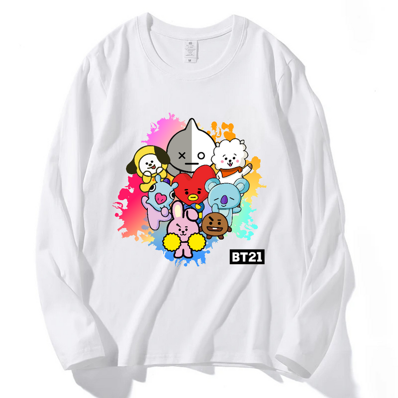 CAMISA BT21 BTS 100% ALGODÃO (preta e branca)