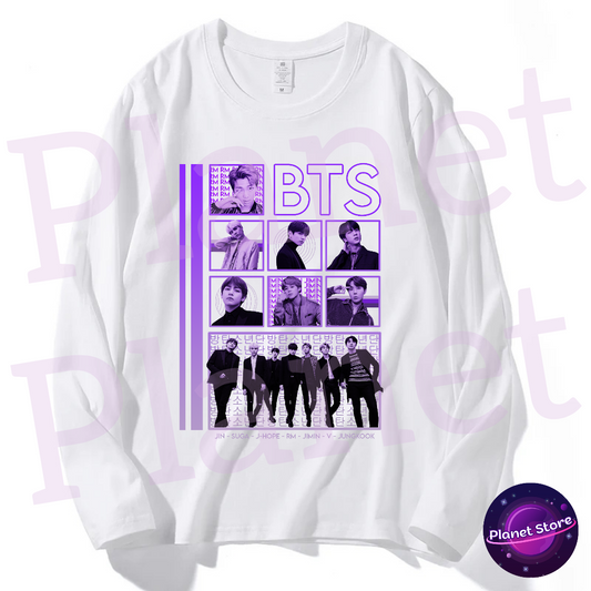 BTS SHIRT 100% COTTON (black and white) 