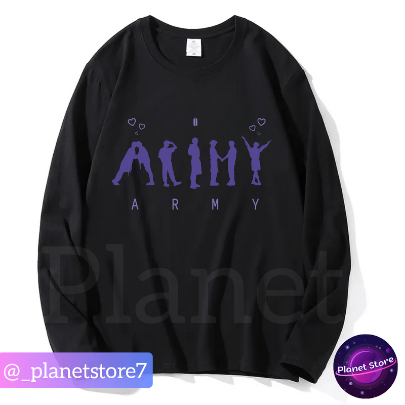 CAMISA BTS ARMY BUTTER 100% ALGODÃO (preta e branca)