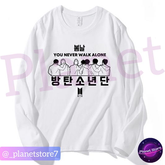 BTS SHIRT 100% COTTON (black and white) 