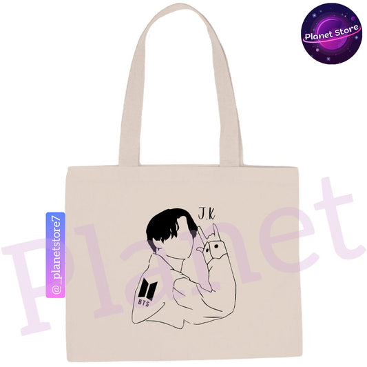 BOLSA ECOLÓGICA DE ALGODÓN 100 % JUNGKOOK BTS 