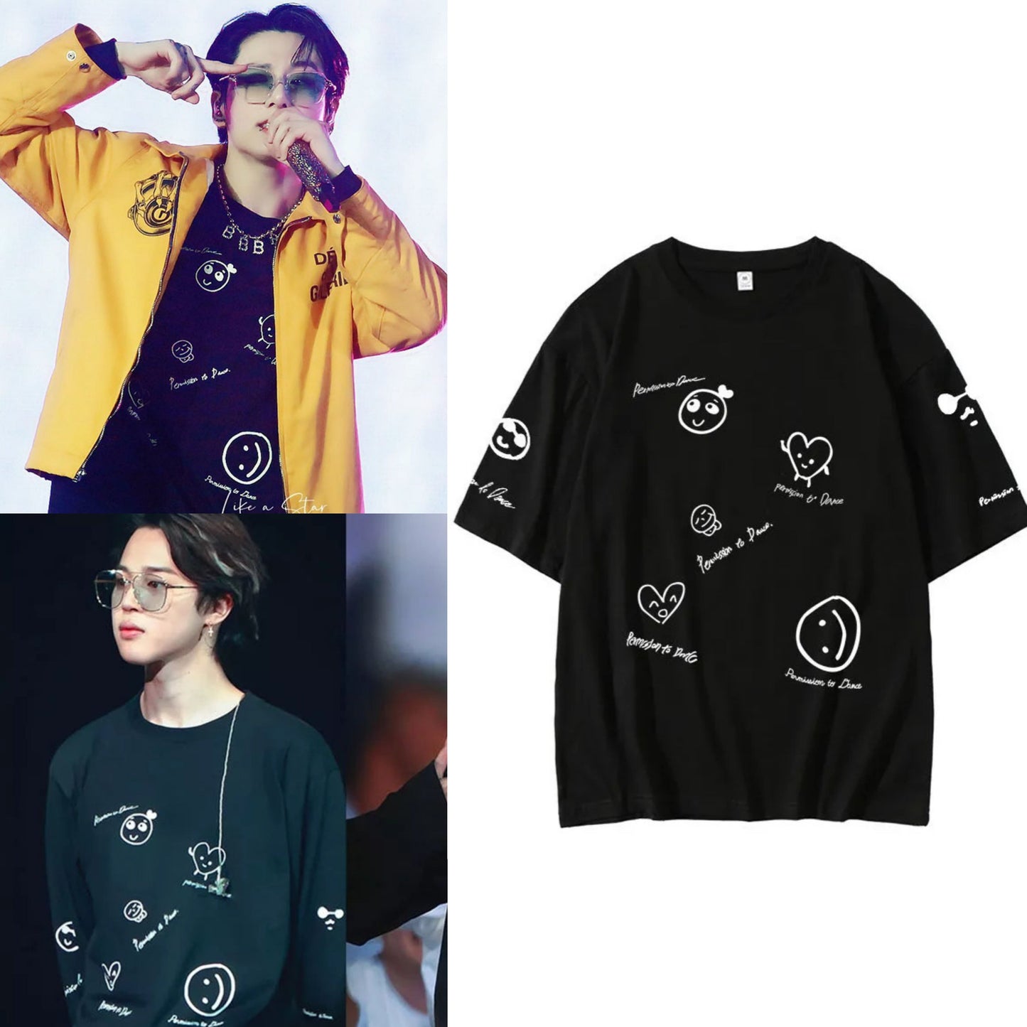 Camiseta BTS Permission to Dance 100 % algodón [Talla grande]