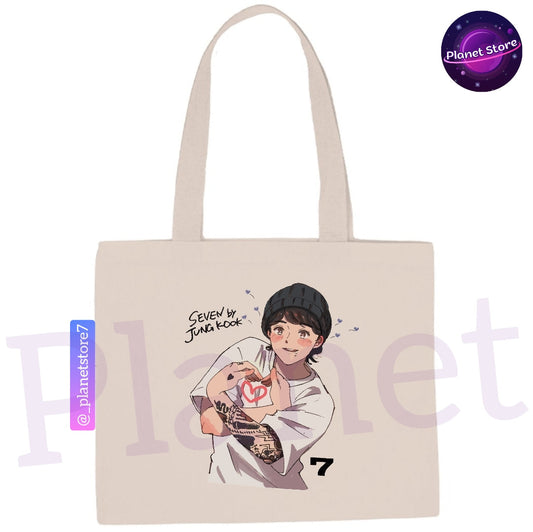 BOLSA ECOLÓGICA JUNGKOOK SEVEN 100 % ALGODÓN