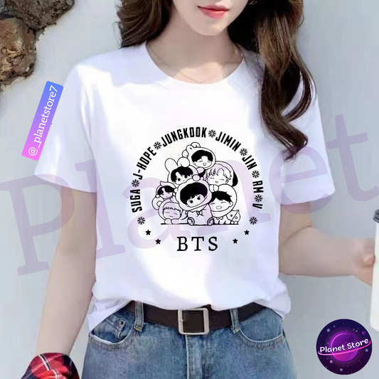 BTS 100% COTTON T-SHIRT (black/white) 