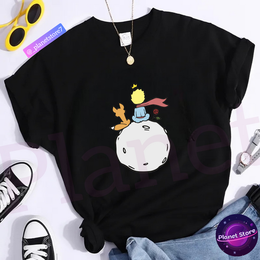 THE LITTLE PRINCE T-SHIRT 100% COTTON (black and white) 