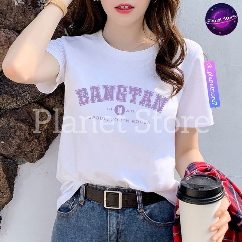 CAMISETA BANGTAN 100% ALGODÓN (negro/blanco) 