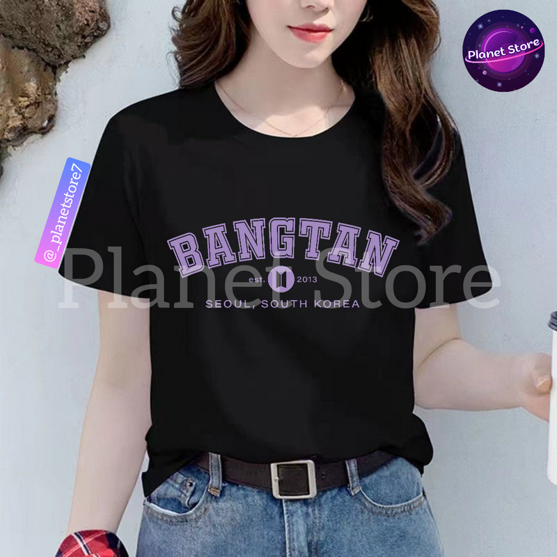 CAMISETA BANGTAN 100% ALGODÓN (negro/blanco) 