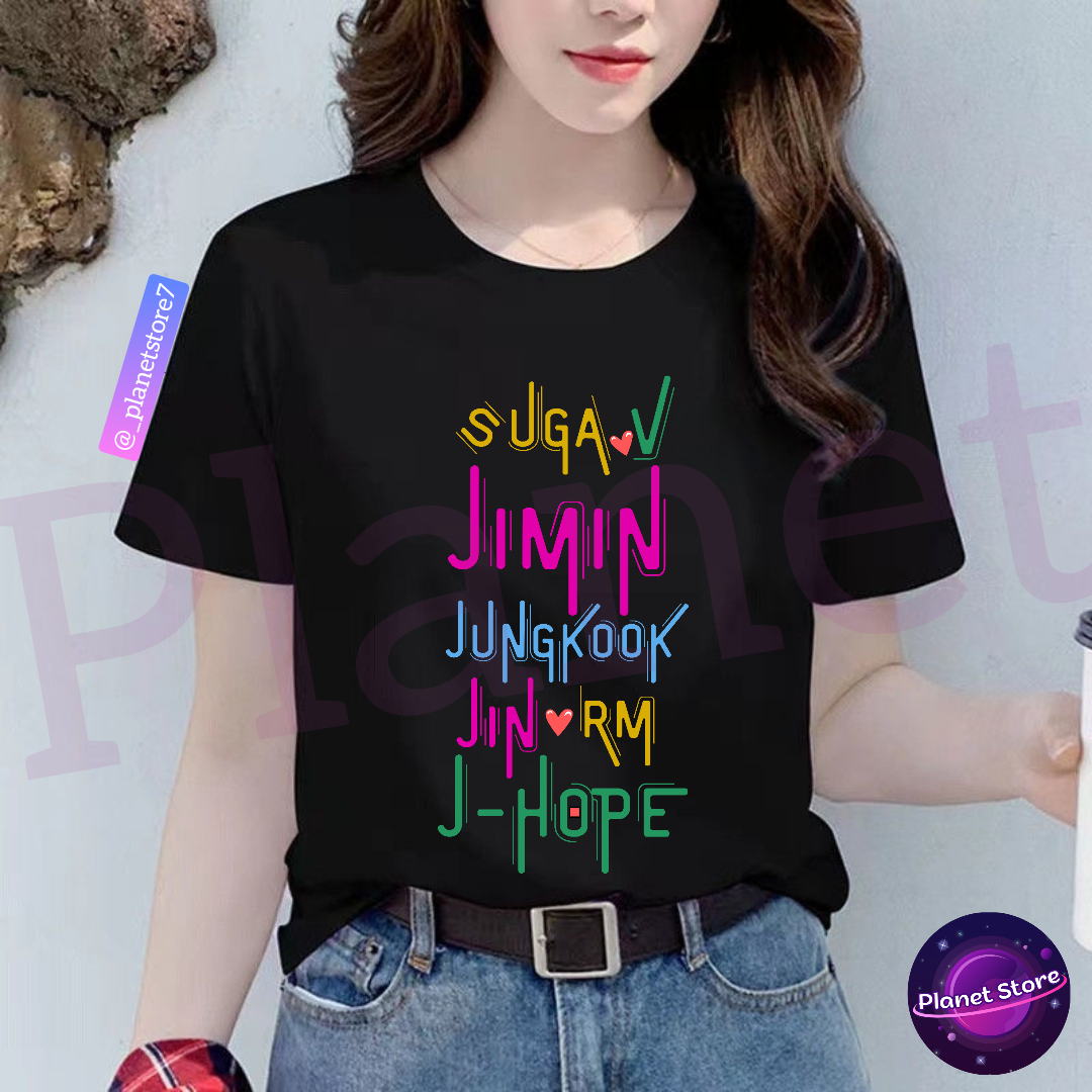 CAMISETA BTS 100% ALGODÃO (preta e branca)