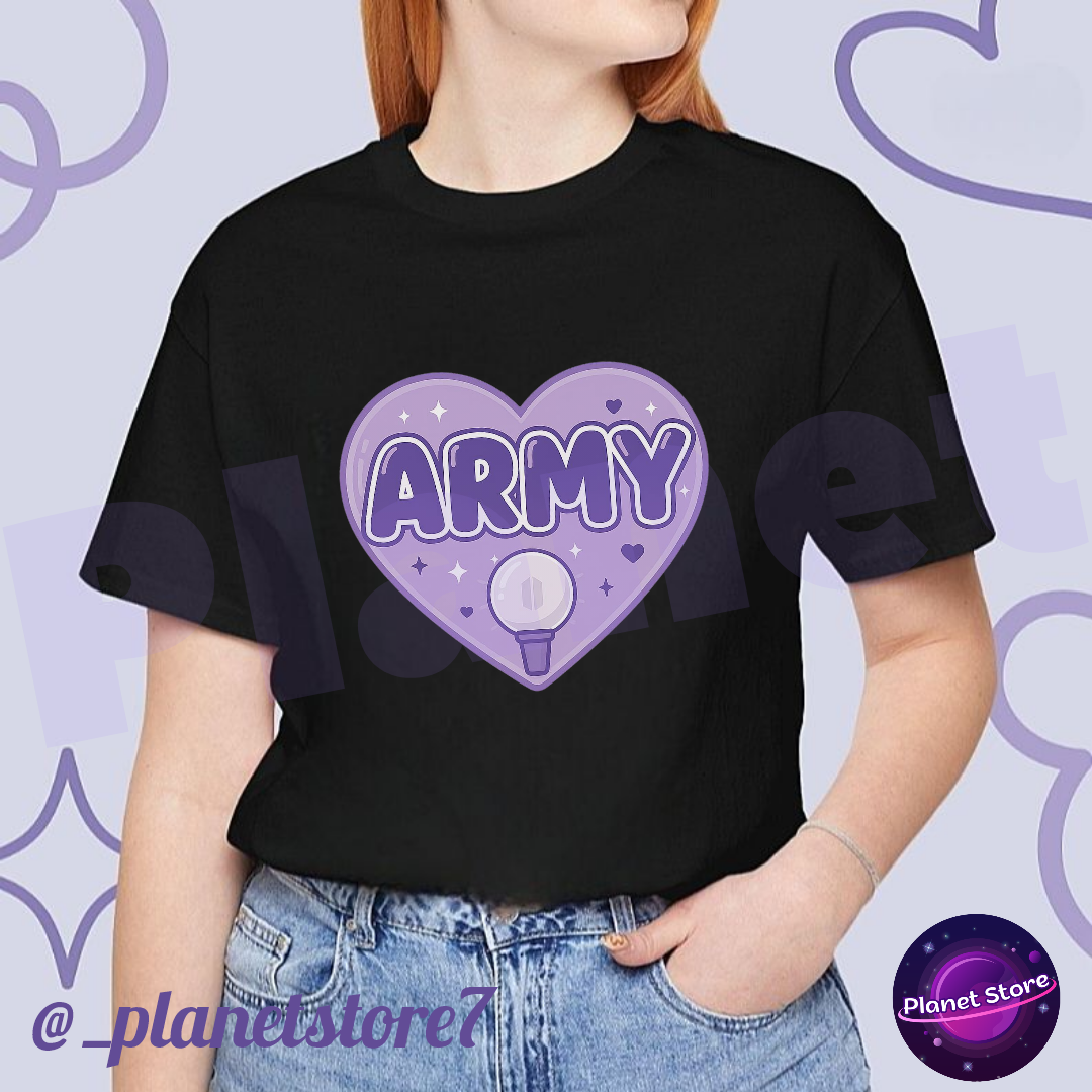 CAMISETA BTS ARMY 100% ALGODÃO (preta e branca)