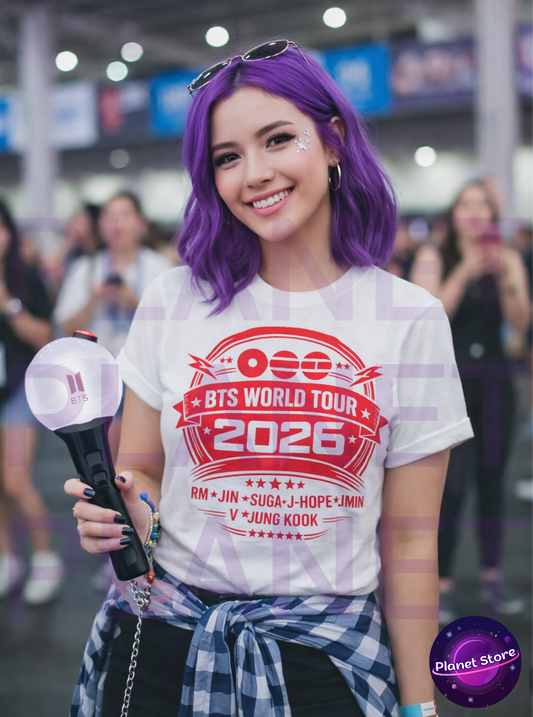 CAMISETA BTS WORLD TOUR ARIRANG 100% ALGODÃO