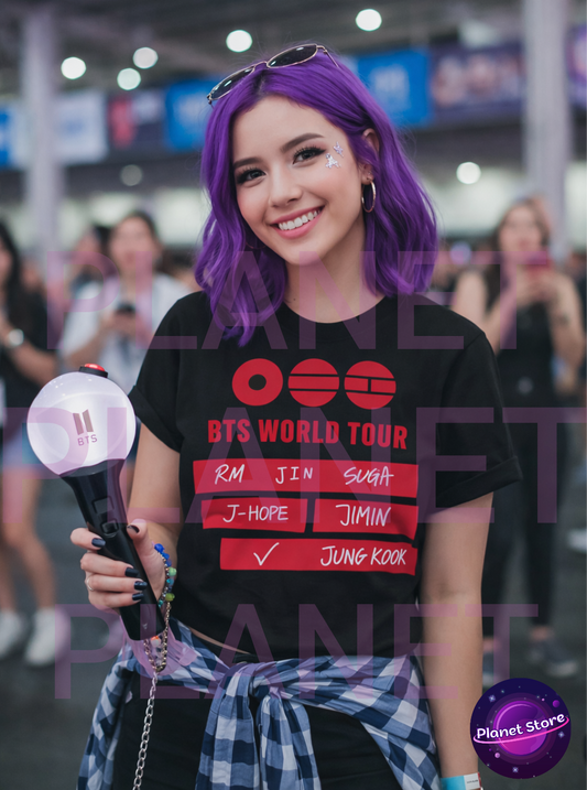 CAMISETA BTS WORLD TOUR ARIRANG 100% ALGODÃO (preta e branca)