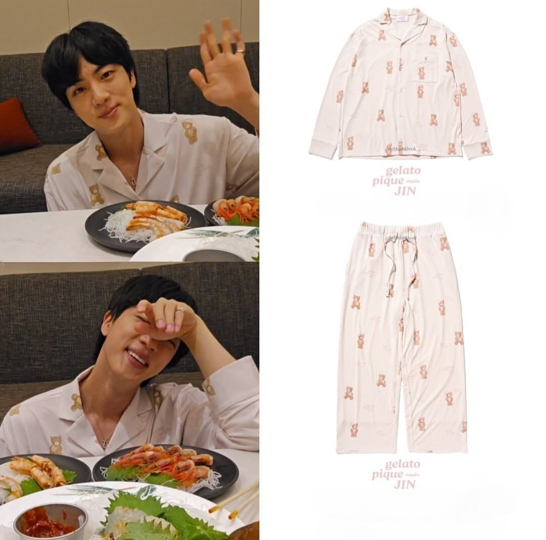 JIN BEAR PRINT PAJAMAS (Pink/Mint)
