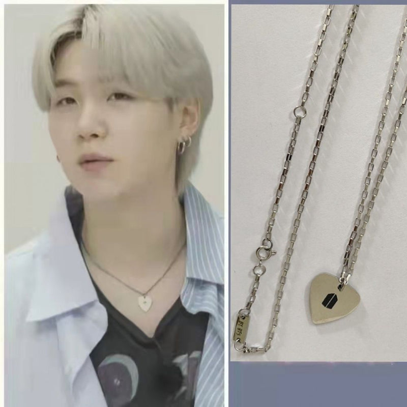 Púa DE GUITARRA SUGA BTS COLLARES DE ACERO INOXIDABLE