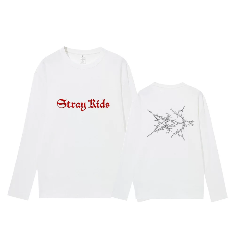 CAMISAS MANGA LONGA STRAY KIDS ATE 100% ALGODÃO (2 modelos/preta e branca)