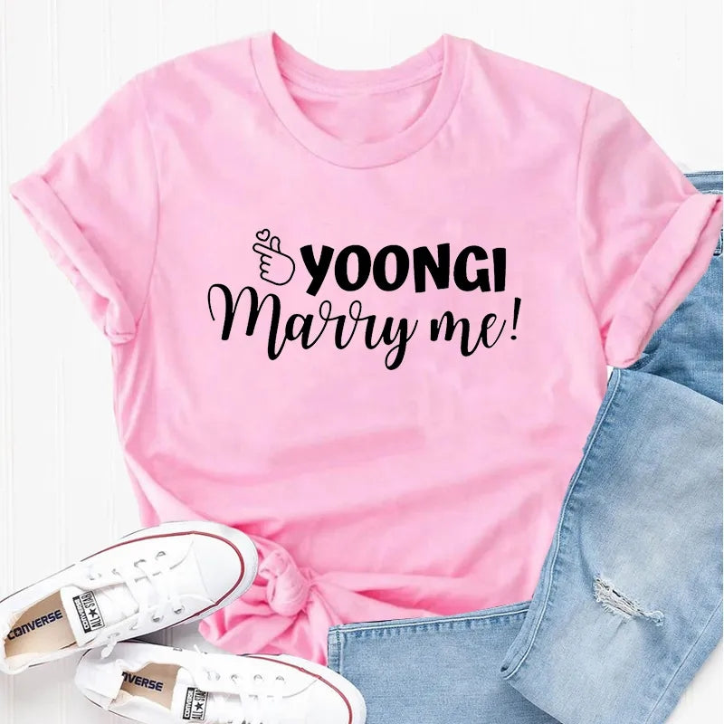 CAMISETA BTS "Yoongi Marry Me" 100% ALGODÃO (várias cores)