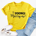 BTS T-SHIRT "Yoongi Marry Me" 100% COTTON (various colors)