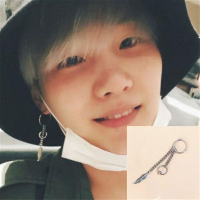 KIT CON 6 PARES DE PENDIENTES KPOP EN ACERO INOXIDABLE (JIMIN, VE SUGA) BTS